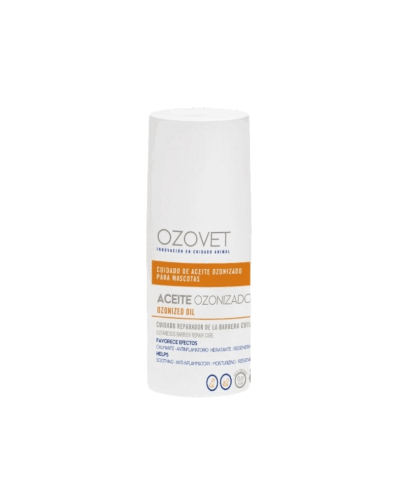 Ozopets es un aceite ozonizado para problemas dermatológicos en perros y gatos. Calma el dolor, y reduce la inflamación y el picor.