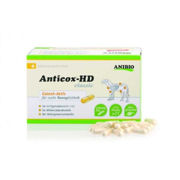 Condroprotector vegetal Anticox-HD clade Anibio para perros y gatos para articulaciones y tejido conjuntivo