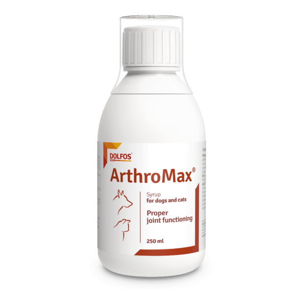 Arthromax, es un condroprotector líquido que ayuda al correcto funcionamiento de las articulaciones y huesos de perros y gatos.