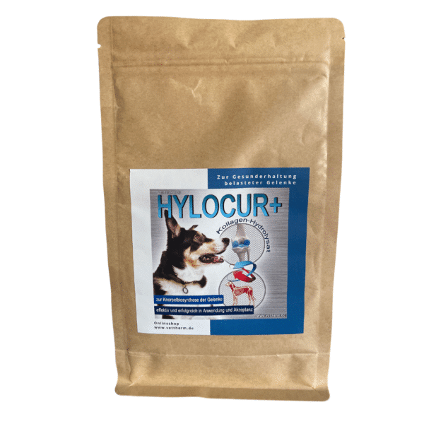 Hylocur+ hydrolyzed collagen for dogs gives firmness and elasticity to the joints, preventing pain and improving mobility.