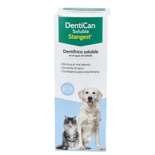 Dentífrico soluble para la higiene buco-dental de perros y gatos. Se disuelve en el agua, Es una higiene bucal completa evita la formación de placa y sarro