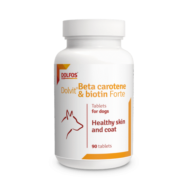 Dolvit Beta-caroteno y biotina forte, para perros es un producto natural para una piel y pelo sanos y exceso de caída de pelo