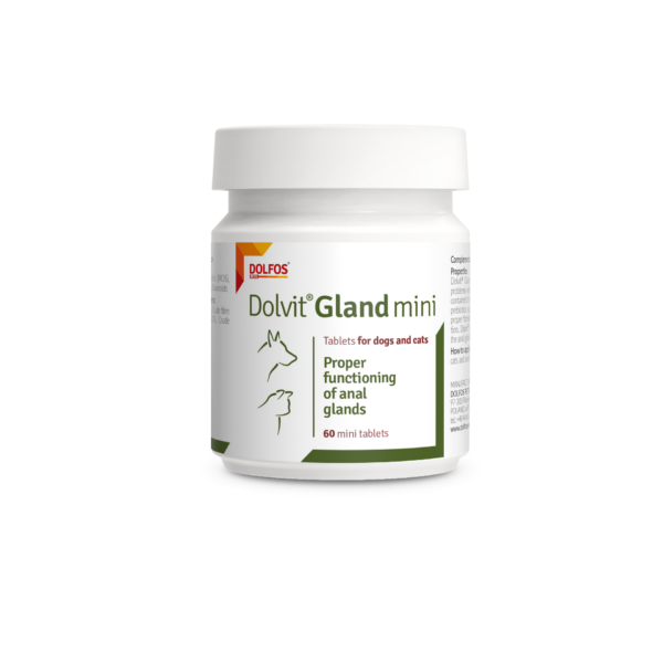 Dolvit Gland mini glândulas anais para cães e gatos é um produto natural para cães que têm problemas para esvaziar as glândulas perianais.
