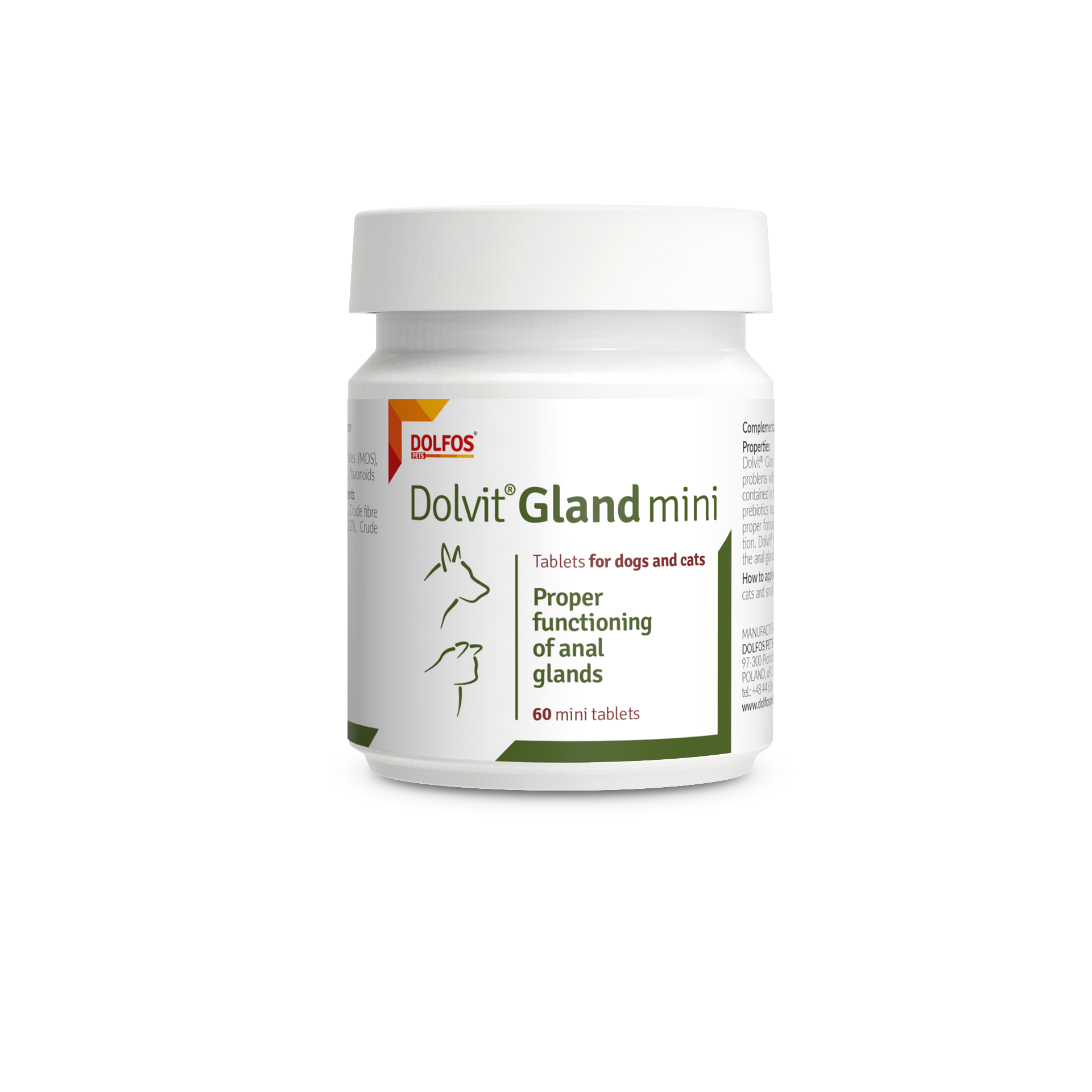 Dolvit Gland mini anal glands for cats and dogs is a natural product for dogs that have problems emptying the perianal glands.