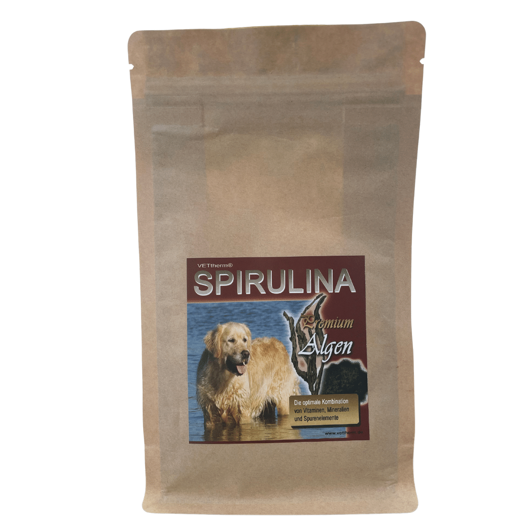 Espirulina en polvo Bio para perros y gatos tiene un efecto desintoxicante y fomentador de la función del hígado y del sistema inmunológico 