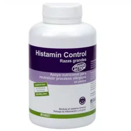 Histamin Control es un suplemento nutricional neutralizador natural de la histamina. Un antihistamínico natural para perros de razas grandes