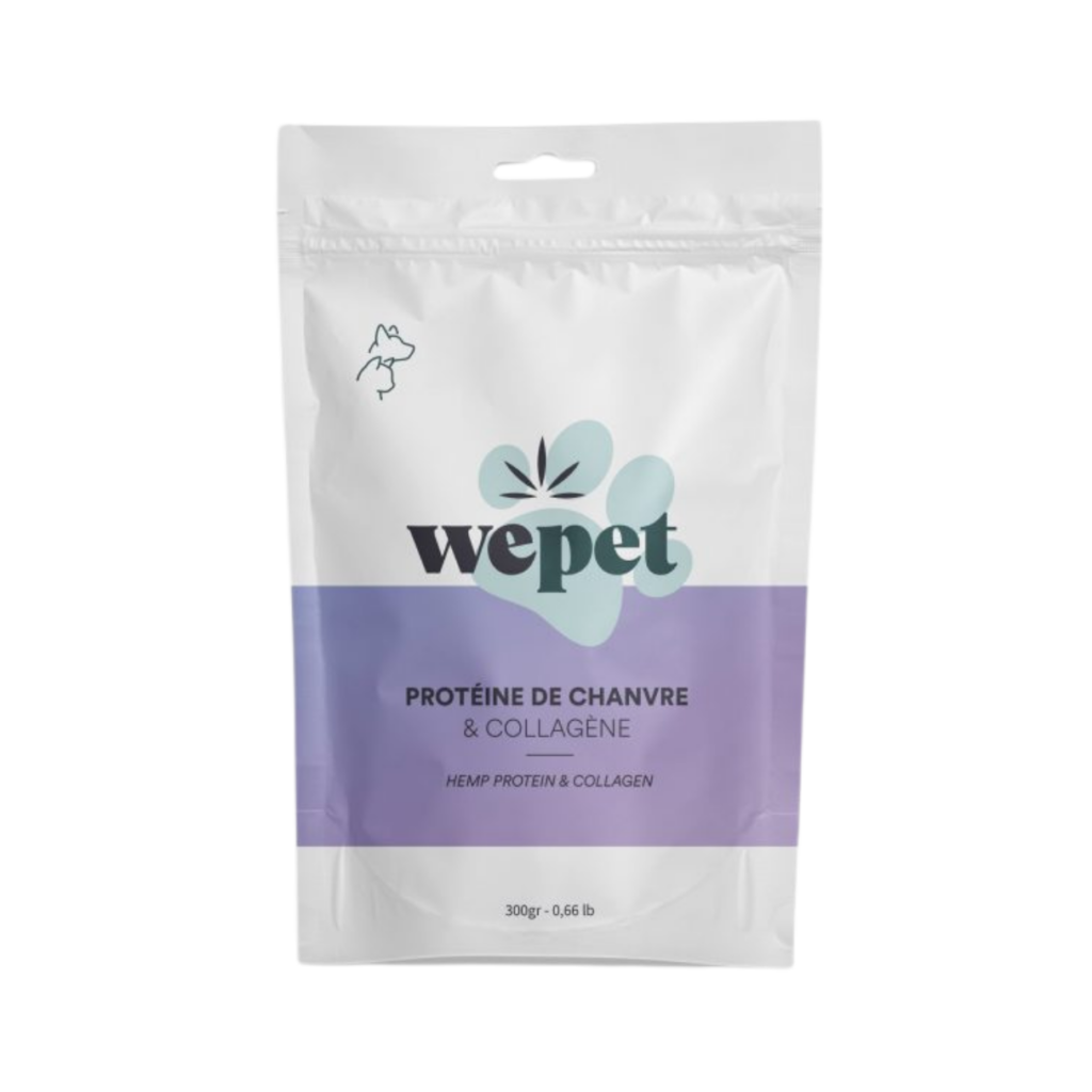 Proteína de cáñamo y colágeno para perros protege de forma natural las articulaciones y músculos tanto para cachorros como senior.