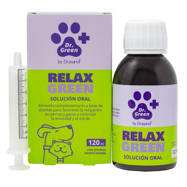 Relax Green favorece la relajación en perros y gatos y controla la ansiedad y el estrés sin producir sedación . 