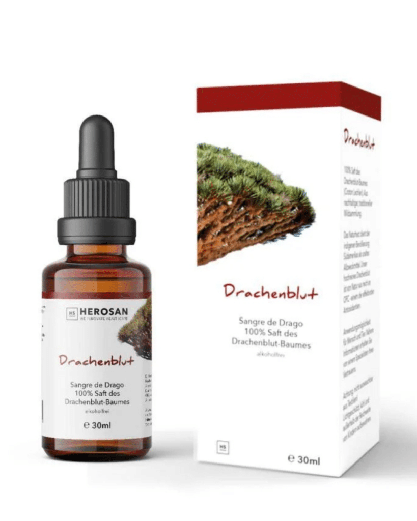 Sangre de drago contra el herpes y las llagas, y en uso interno contra el helicobacter pylori o el síndrome del colon irritable.